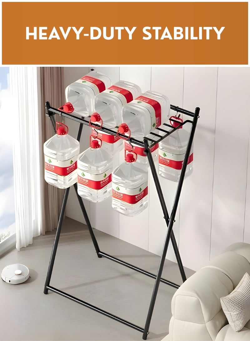 JUNI Foldable Clothes Drying Stand Heavy Duty Metal Garment Rack with Shoe Shelf, Portable Clothing Rack Stand for Bedroom & Laundry, Space-Saving, Clothes Hanger Stand Drying Rack - Image 5